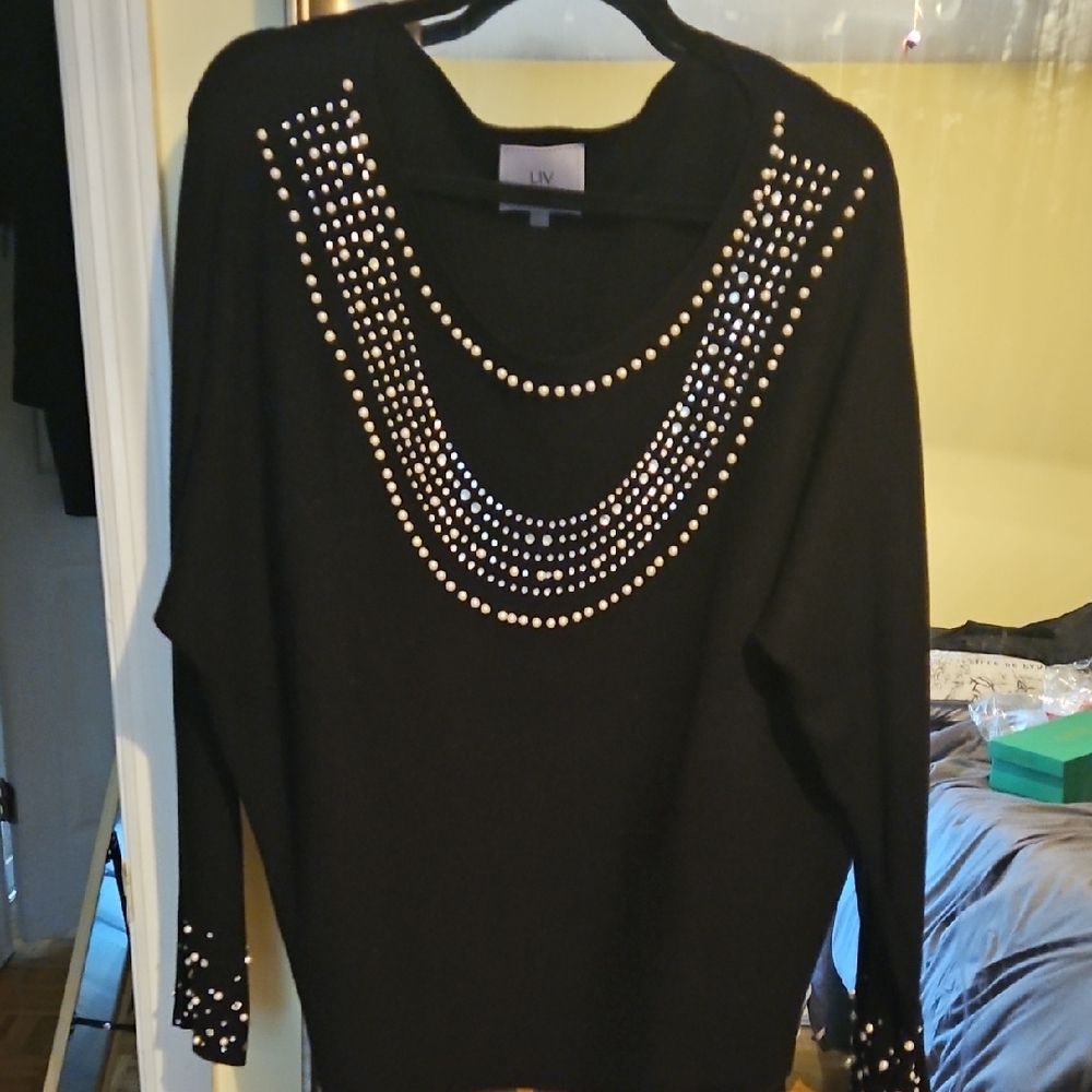 Embellished Black Sweater